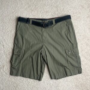 Route 66 Green Cargo Shorts with Belt